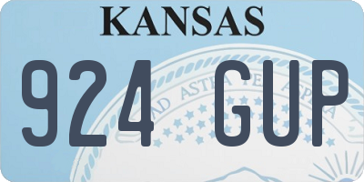 KS license plate 924GUP