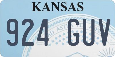 KS license plate 924GUV