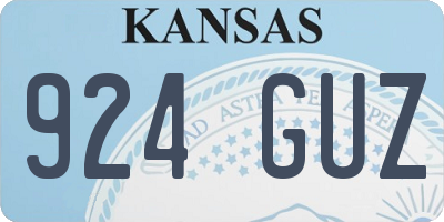 KS license plate 924GUZ