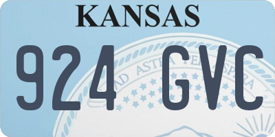KS license plate 924GVC