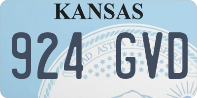 KS license plate 924GVD