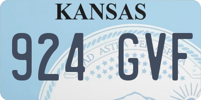 KS license plate 924GVF