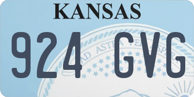 KS license plate 924GVG