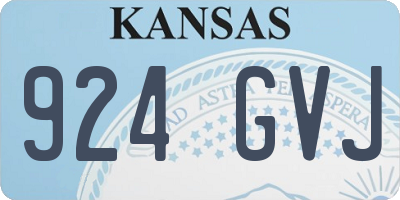 KS license plate 924GVJ