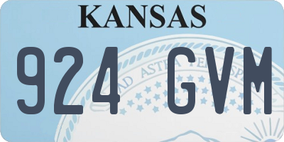 KS license plate 924GVM