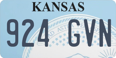 KS license plate 924GVN