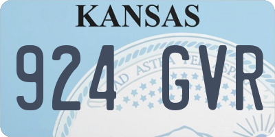 KS license plate 924GVR