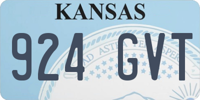KS license plate 924GVT