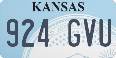 KS license plate 924GVU