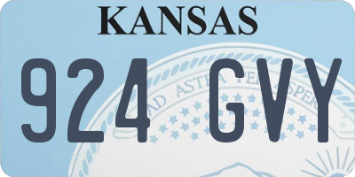KS license plate 924GVY