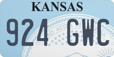 KS license plate 924GWC