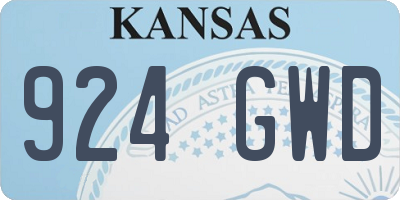 KS license plate 924GWD