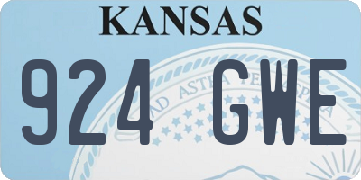 KS license plate 924GWE