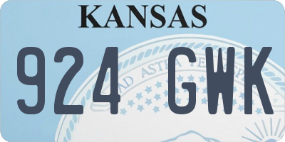 KS license plate 924GWK