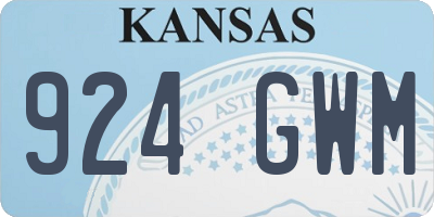 KS license plate 924GWM
