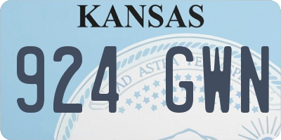 KS license plate 924GWN