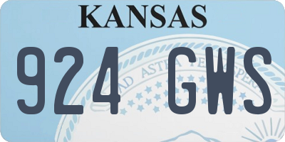 KS license plate 924GWS