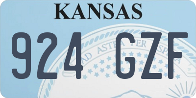 KS license plate 924GZF