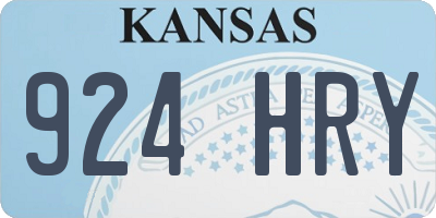 KS license plate 924HRY