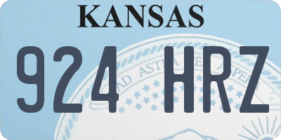 KS license plate 924HRZ