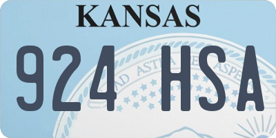 KS license plate 924HSA