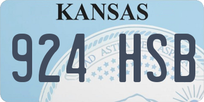 KS license plate 924HSB