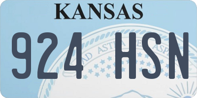 KS license plate 924HSN