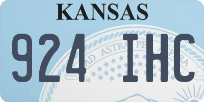 KS license plate 924IHC