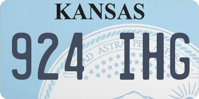KS license plate 924IHG
