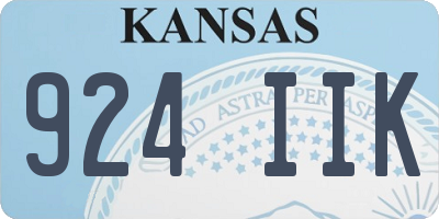 KS license plate 924IIK
