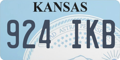 KS license plate 924IKB