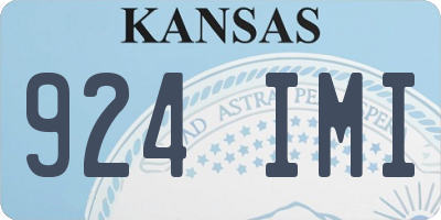 KS license plate 924IMI