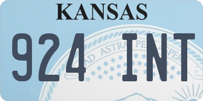 KS license plate 924INT