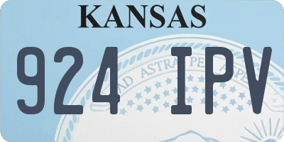KS license plate 924IPV