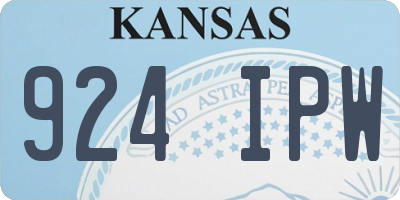 KS license plate 924IPW