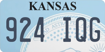 KS license plate 924IQG