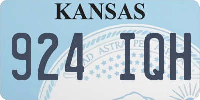 KS license plate 924IQH