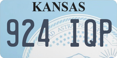 KS license plate 924IQP