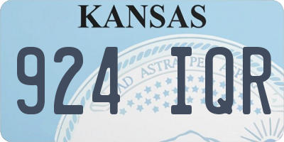 KS license plate 924IQR