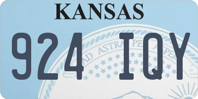 KS license plate 924IQY