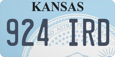 KS license plate 924IRD
