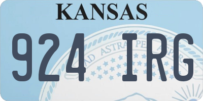 KS license plate 924IRG