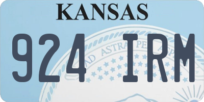 KS license plate 924IRM