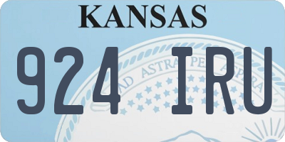 KS license plate 924IRU