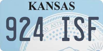 KS license plate 924ISF
