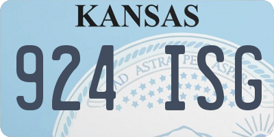 KS license plate 924ISG
