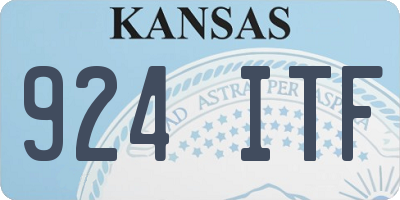 KS license plate 924ITF