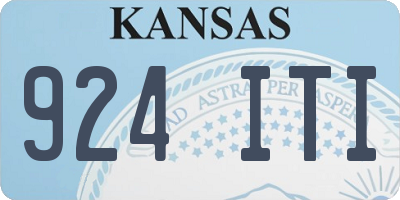 KS license plate 924ITI