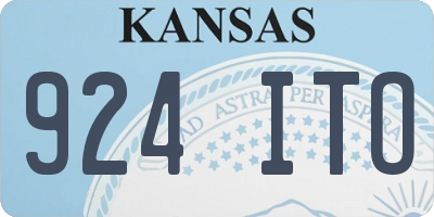 KS license plate 924ITO