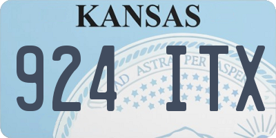 KS license plate 924ITX